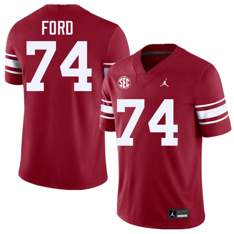 Oklahoma Sooners #74 Cody Ford College Football Jerseys,Uniforms-Throwback